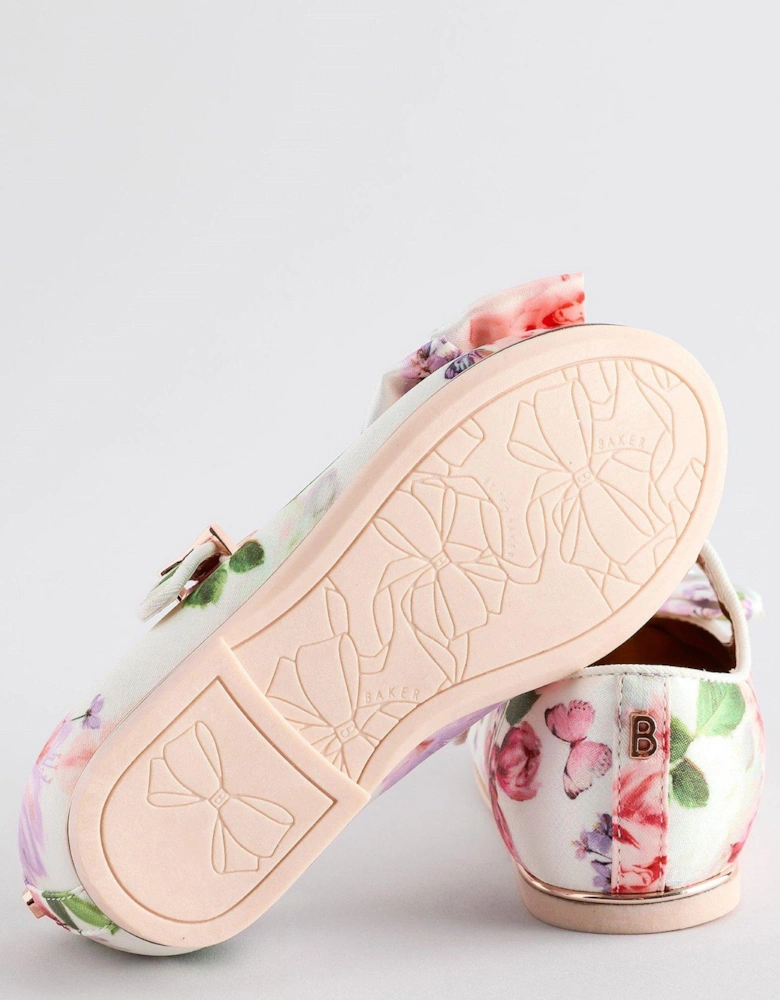 Floral Pattern Bow Shoes - Multi