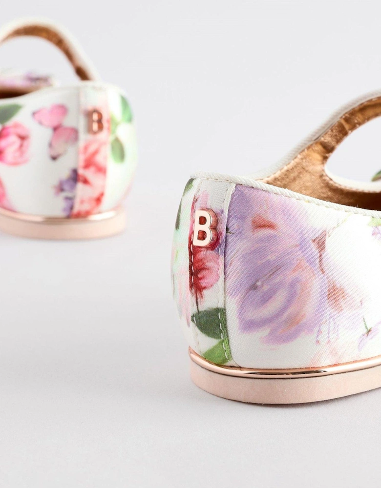 Floral Pattern Bow Shoes - Multi
