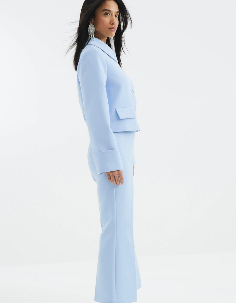 Crop Flare Trouser - Blue