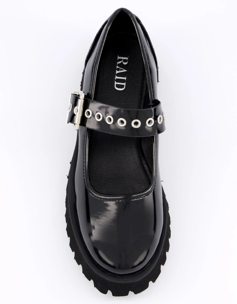 Ailany Chunky Mary Jane Flat Shoes - Black