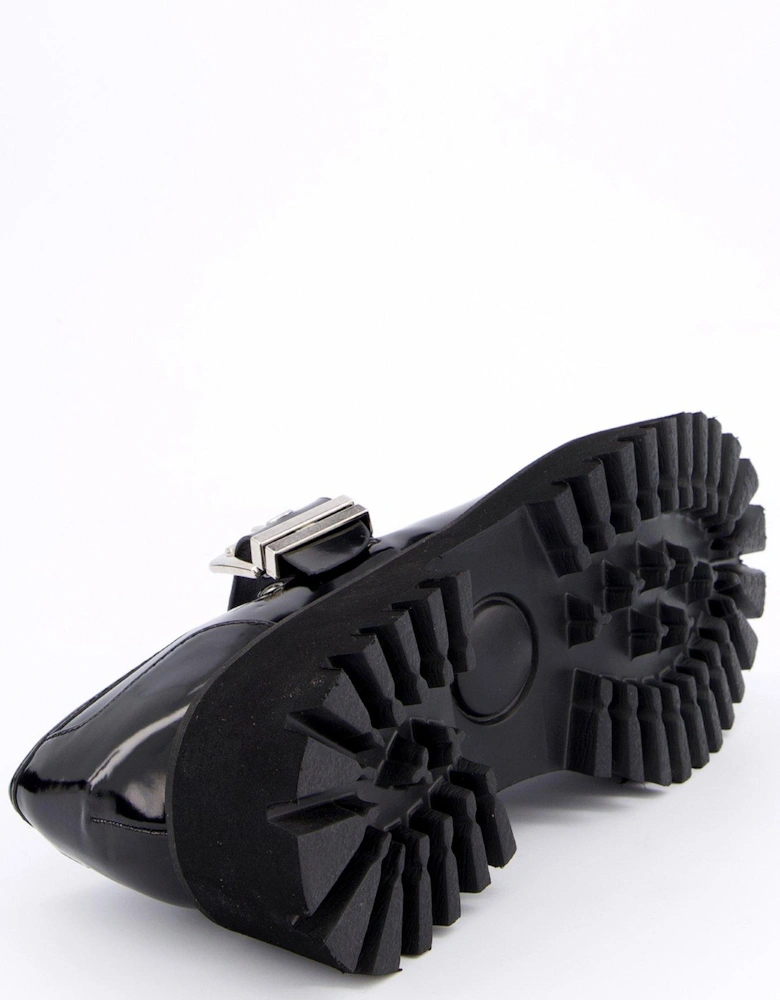 Ailany Chunky Mary Jane Flat Shoes - Black