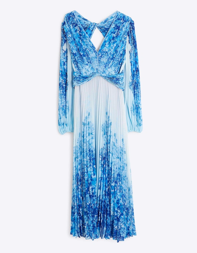 Plisse Twist Dress - Blue