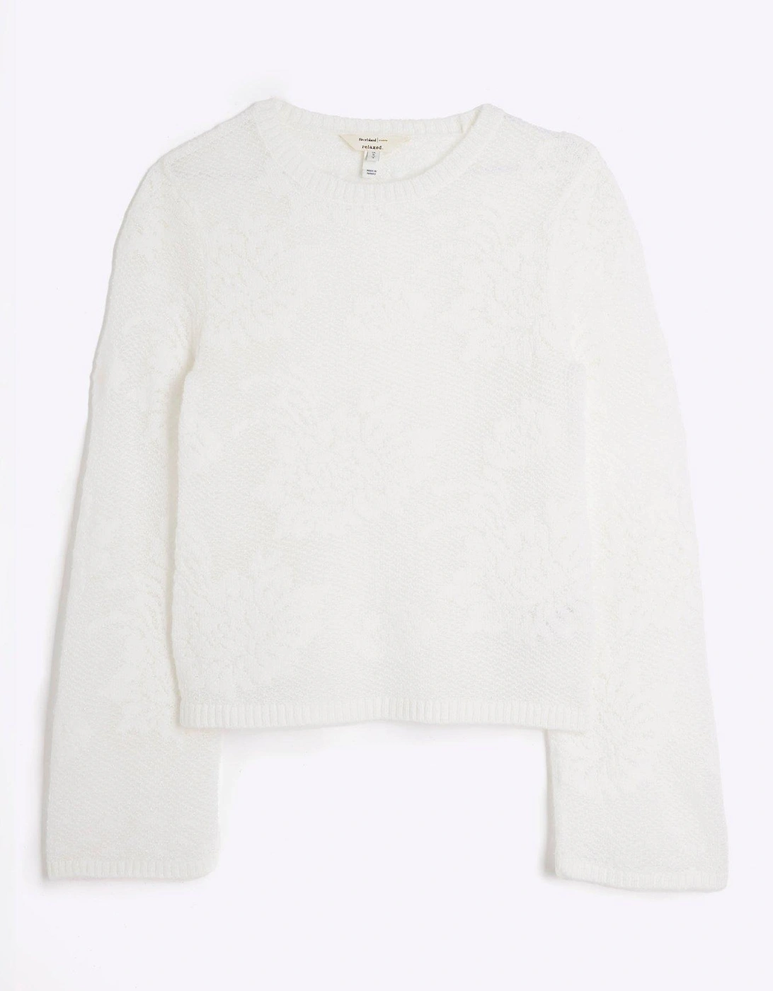 Floral Knitted Top - Cream