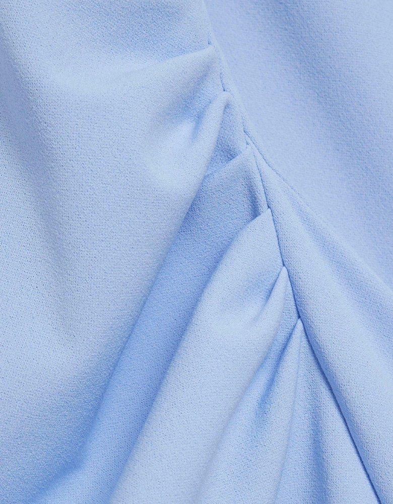 Square Neck A-Line Mini Dress - Light Blue