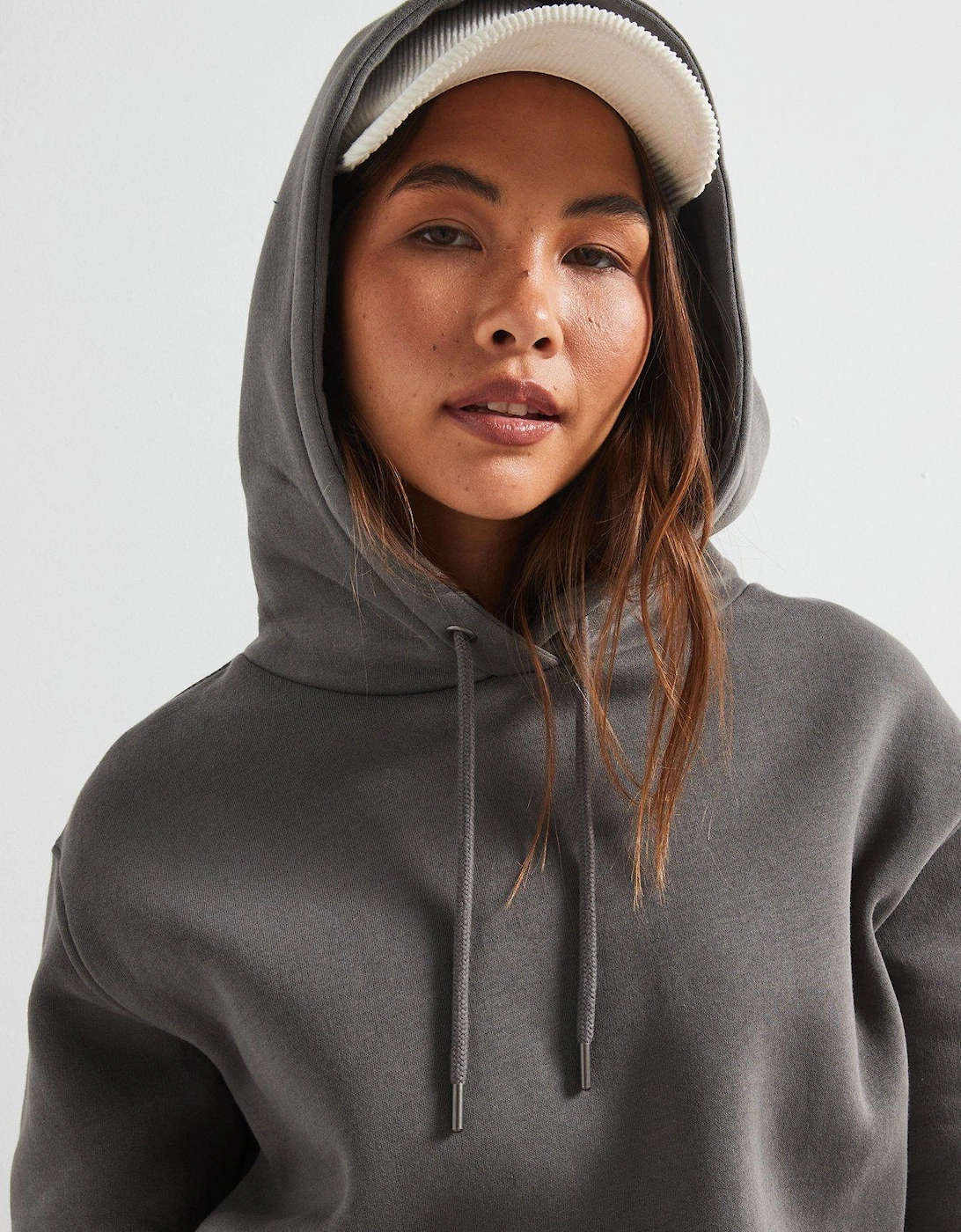 The Essential Longline Hoodie With Side Splits - Grey