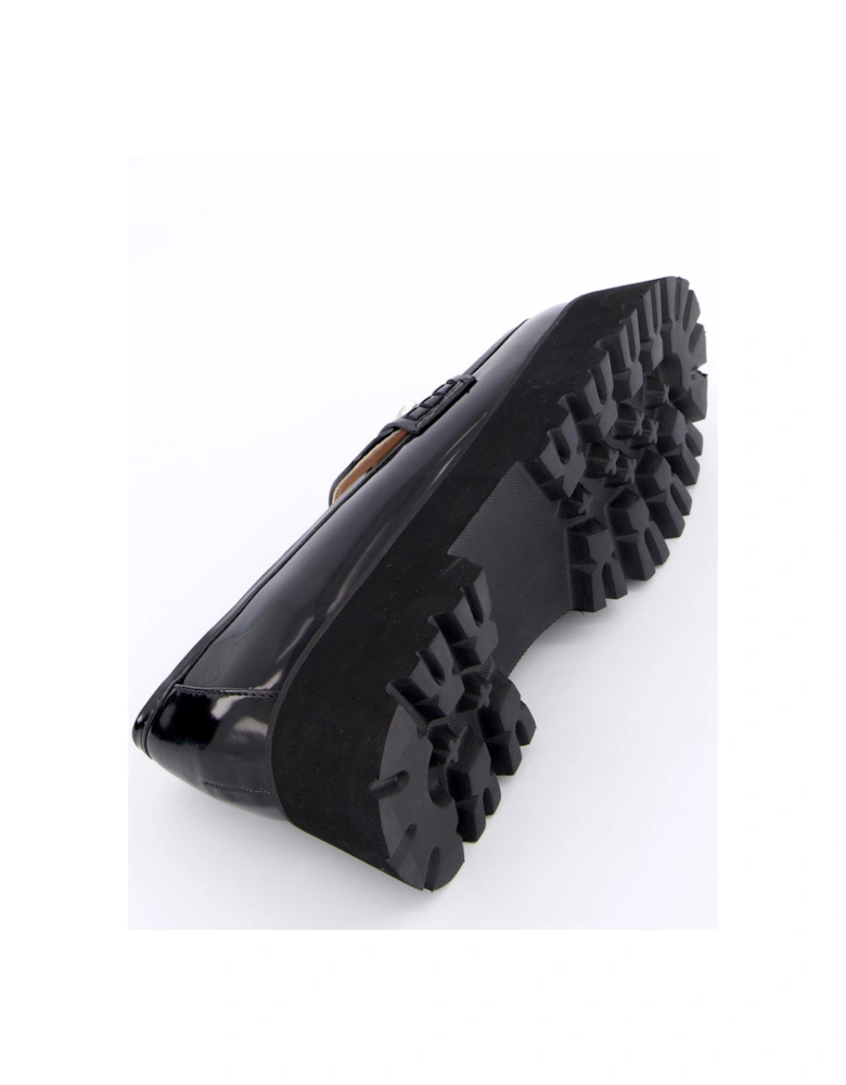 Aleyna Chunky Loafer Flat Shoes - Black