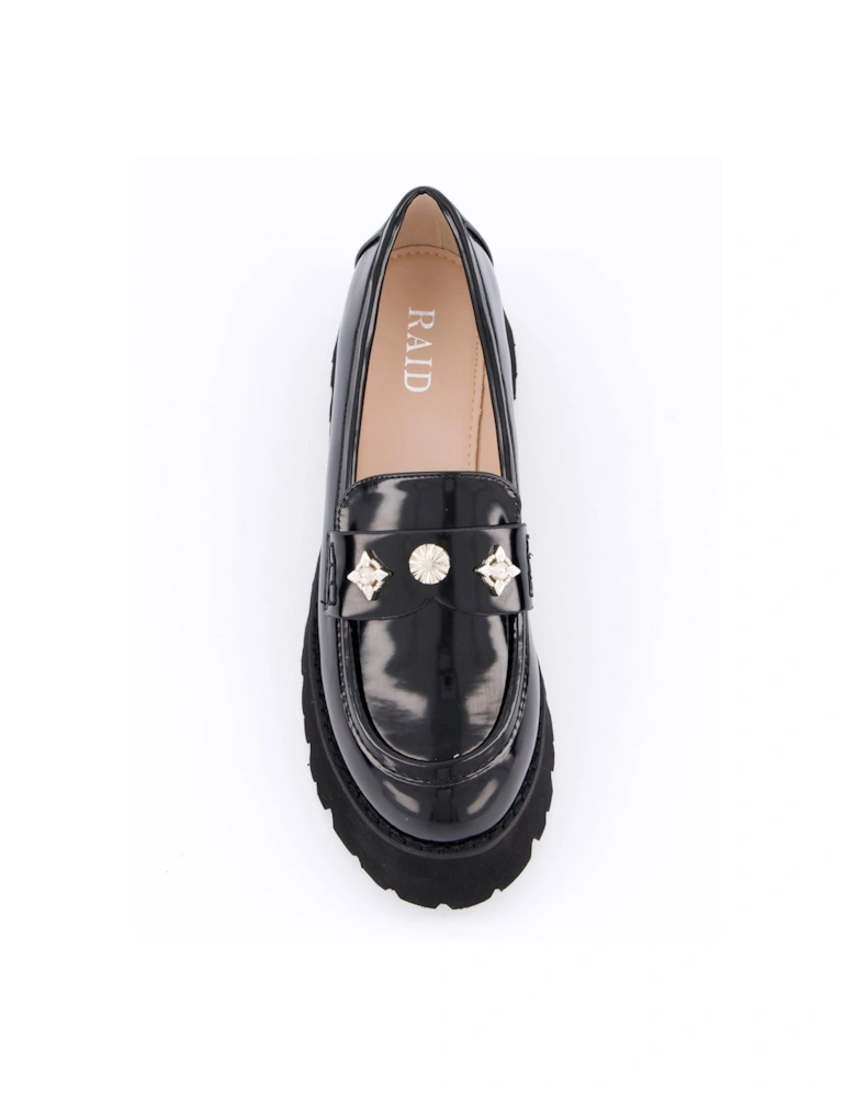 Aleyna Chunky Loafer Flat Shoes - Black