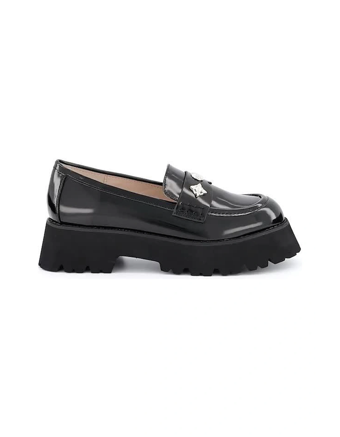 Aleyna Chunky Loafer Flat Shoes - Black