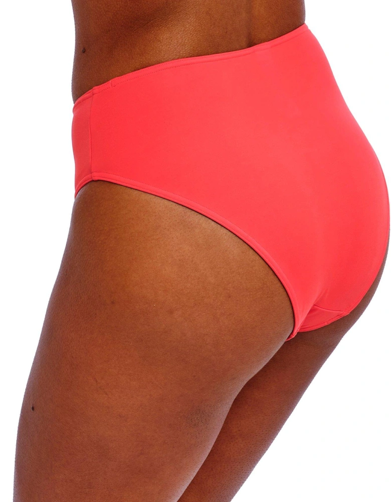 High Waist Bikini Brief - Coral
