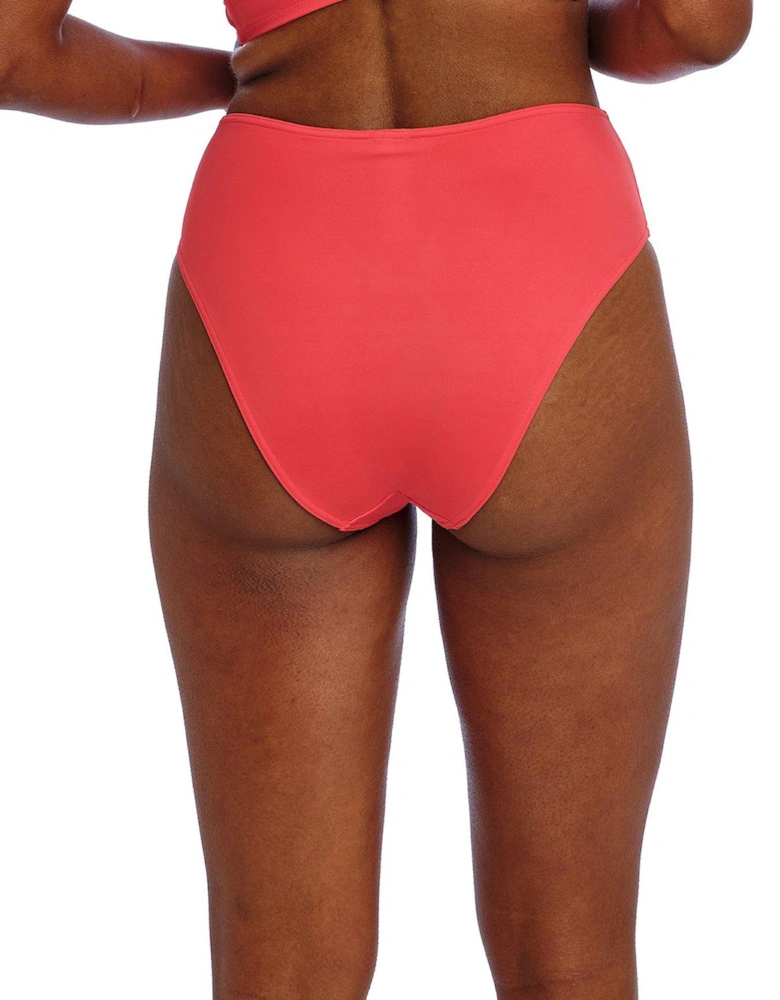 High Waist Bikini Brief - Coral