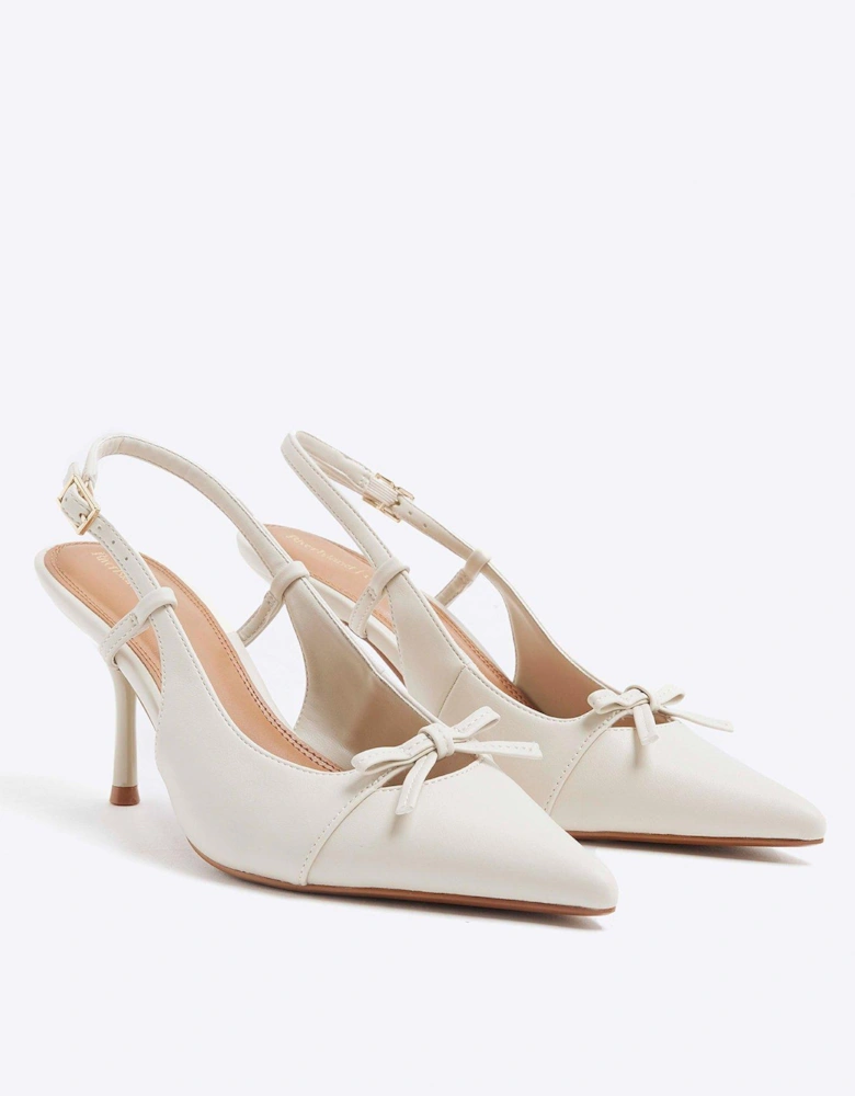 Sling Back Court Shoe - Cream
