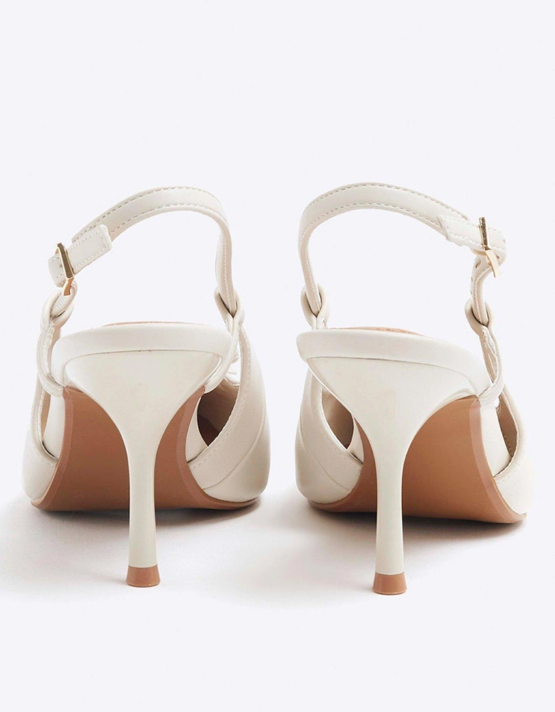 Sling Back Court Shoe - Cream