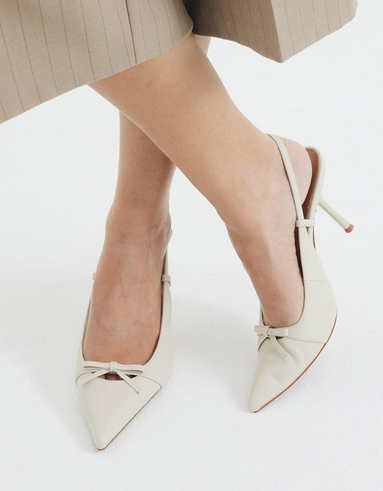 Sling Back Court Shoe - Cream