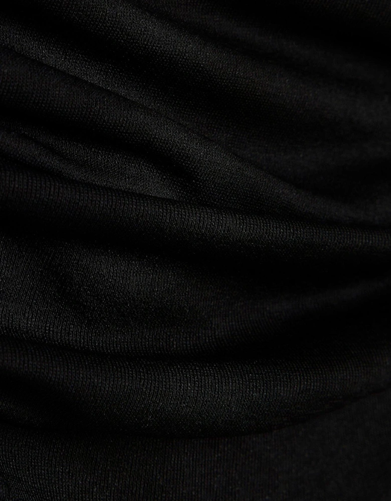 Ruched Bardot Top - Black