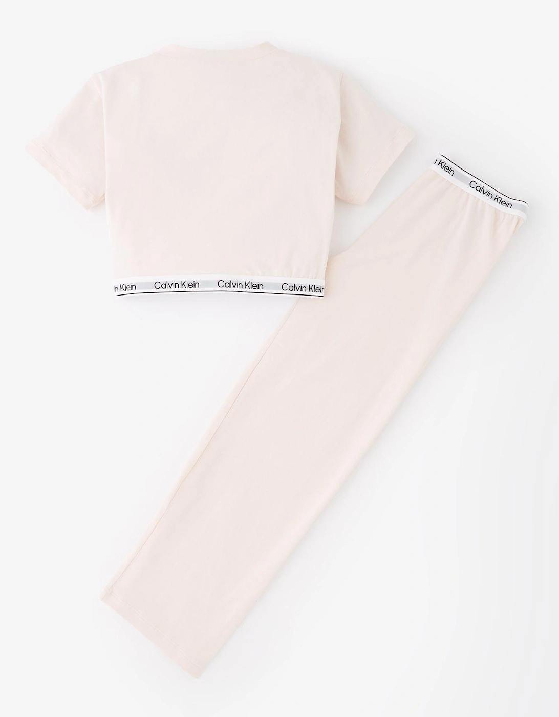 Girls Modern Cotton Knit Pyjama Set - Pink