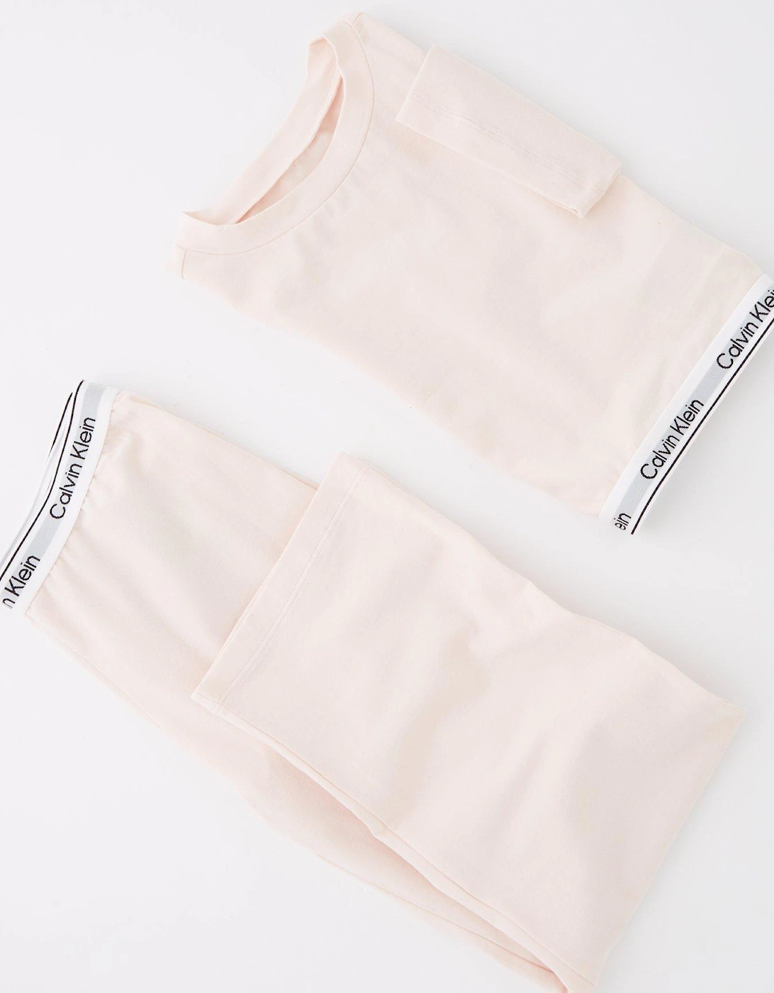 Girls Modern Cotton Knit Pyjama Set - Pink
