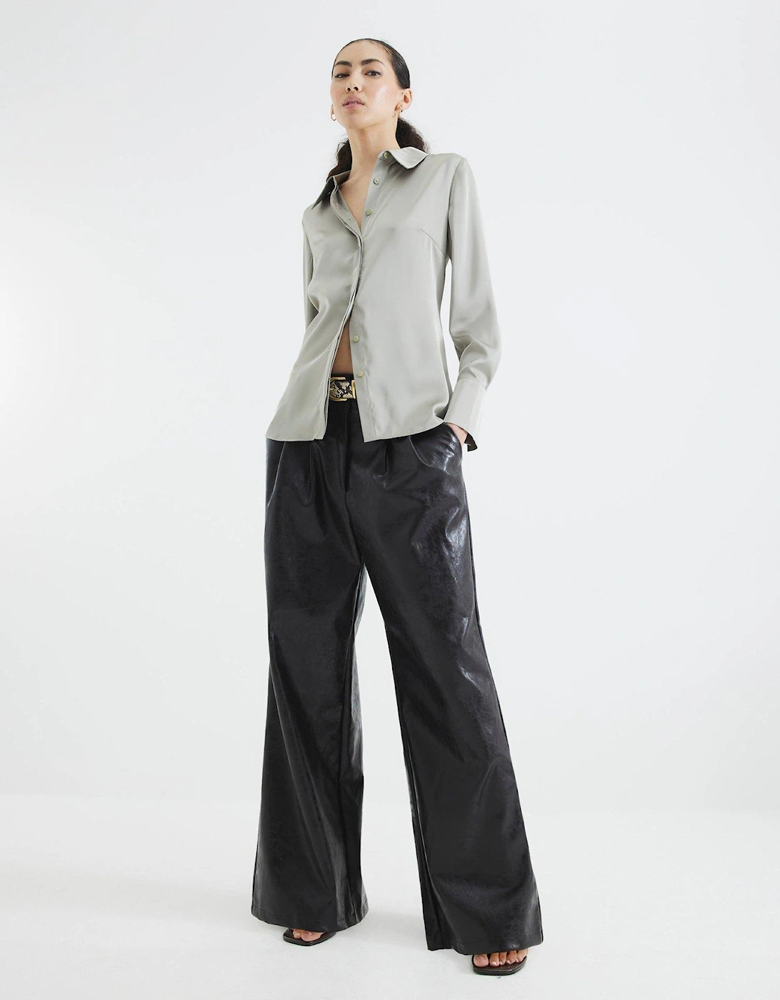 Satin Shirt - Khaki