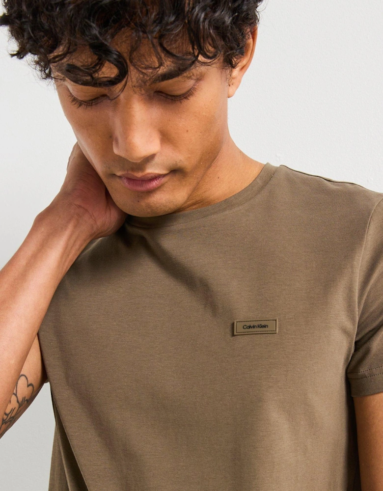 Stretch Slim Fit Left Chest Logo T-Shirt - Dark Stone