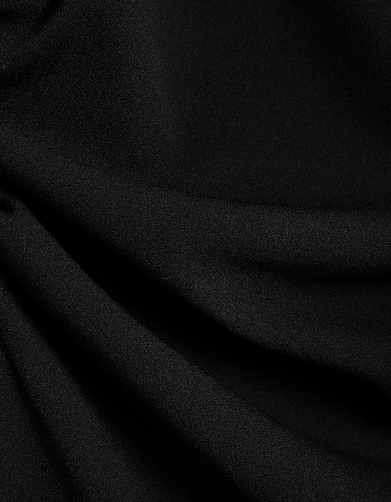 Square Neck A-Line Mini Dress - Black