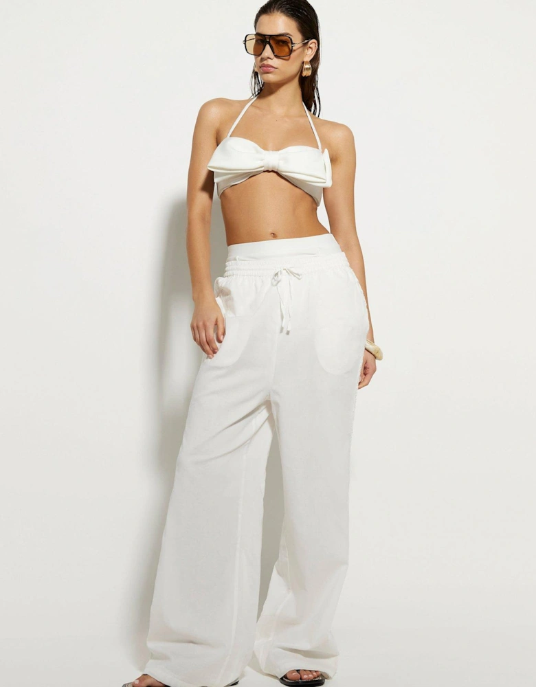 Bow Bandeau Bikini Top - White