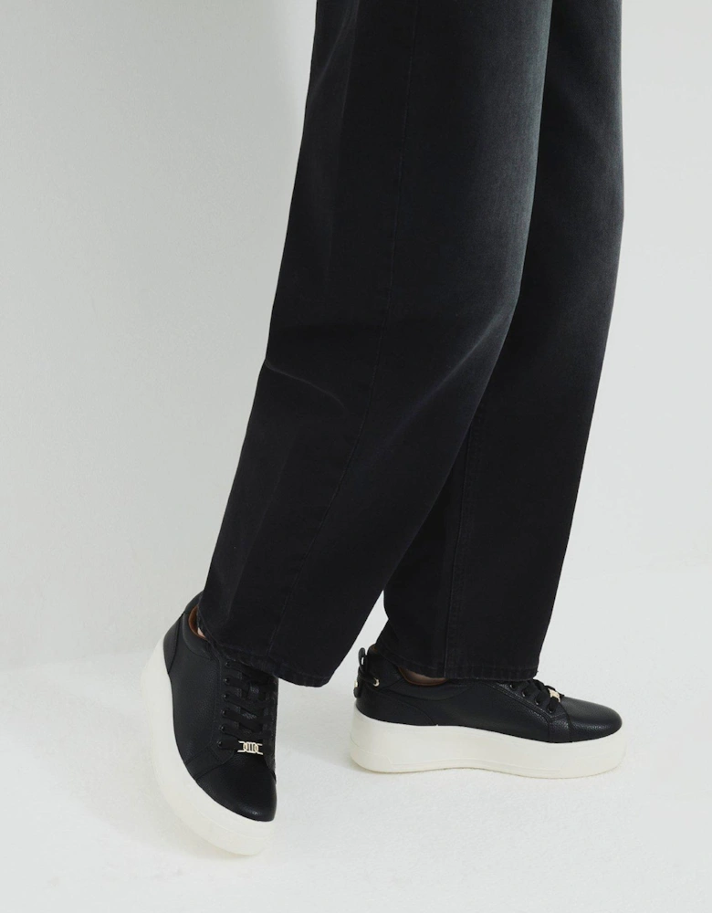 Heatseal Lace Up Trainer - Black
