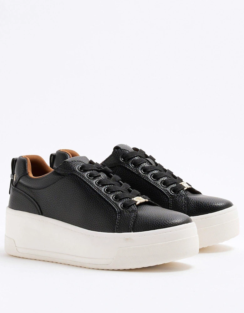 Heatseal Lace Up Trainer - Black