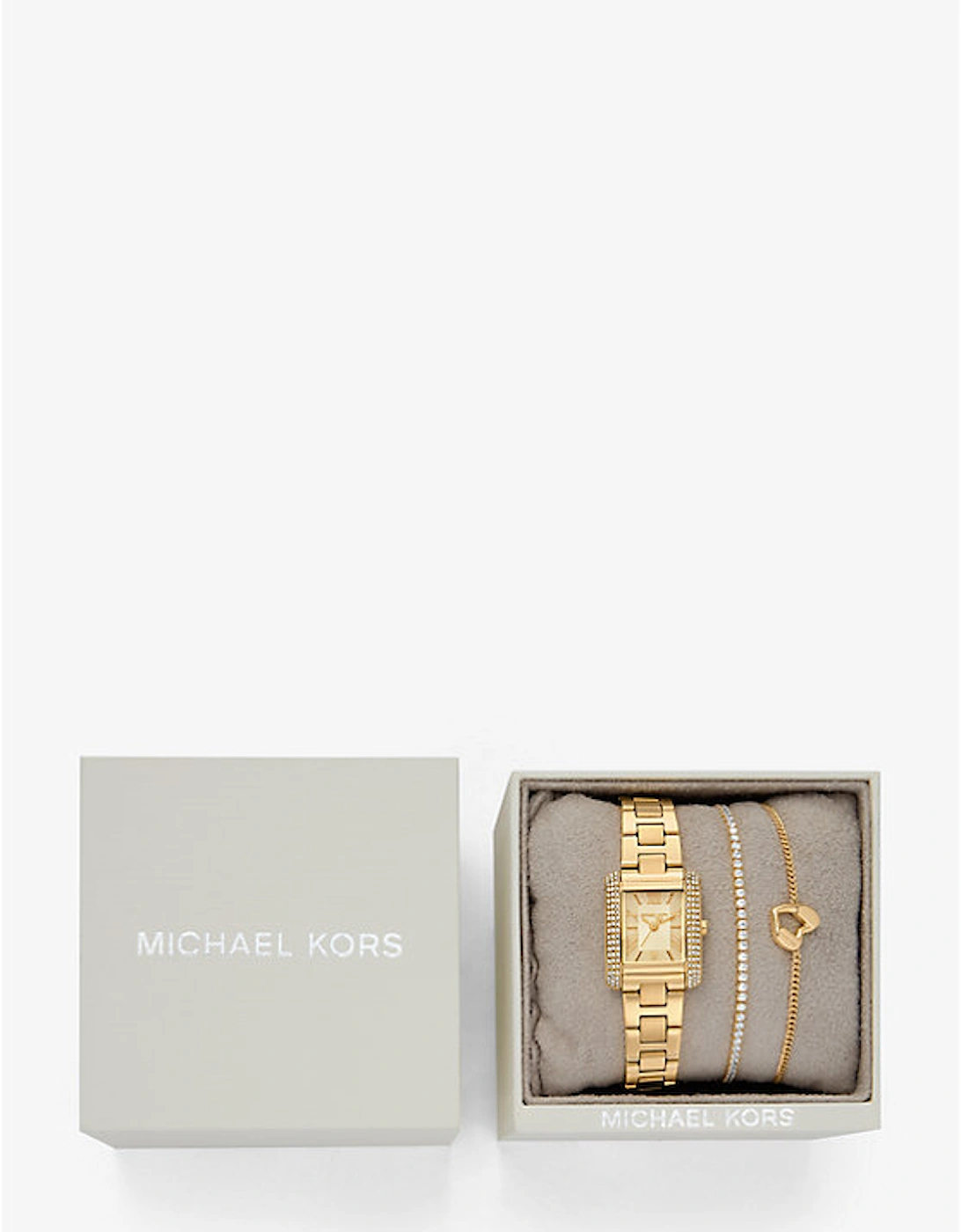Mini Emery Pavé Gold-Tone Watch and Bracelet Gift Set