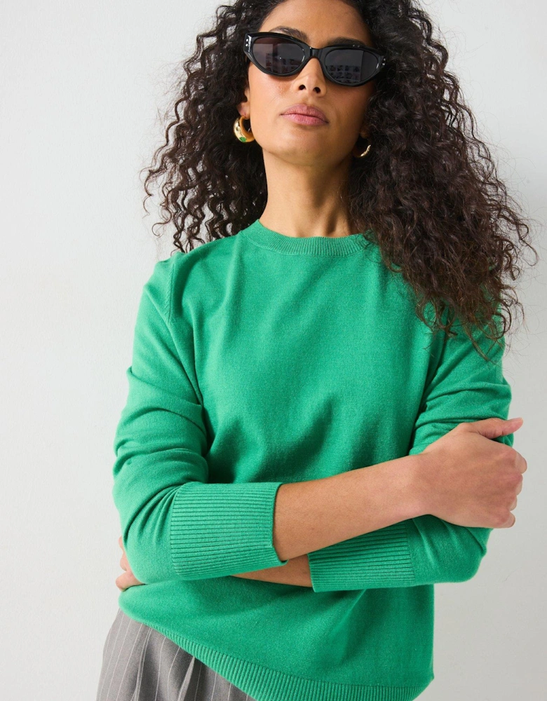 Relaxed Crew Neck Jumper - Green