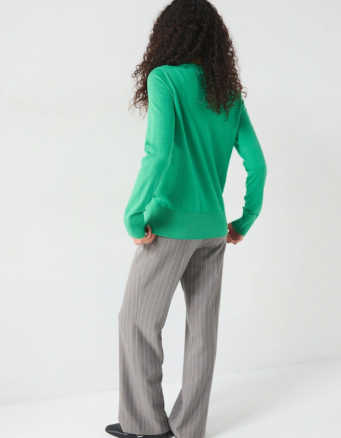 Relaxed Crew Neck Jumper - Green