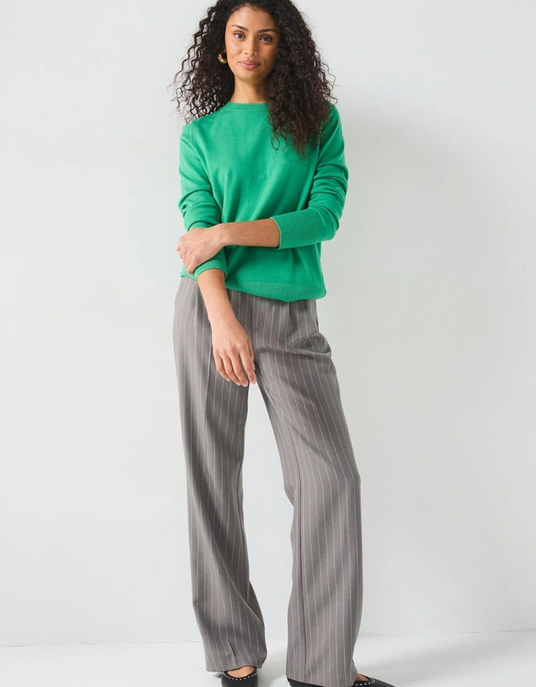 Relaxed Crew Neck Jumper - Green