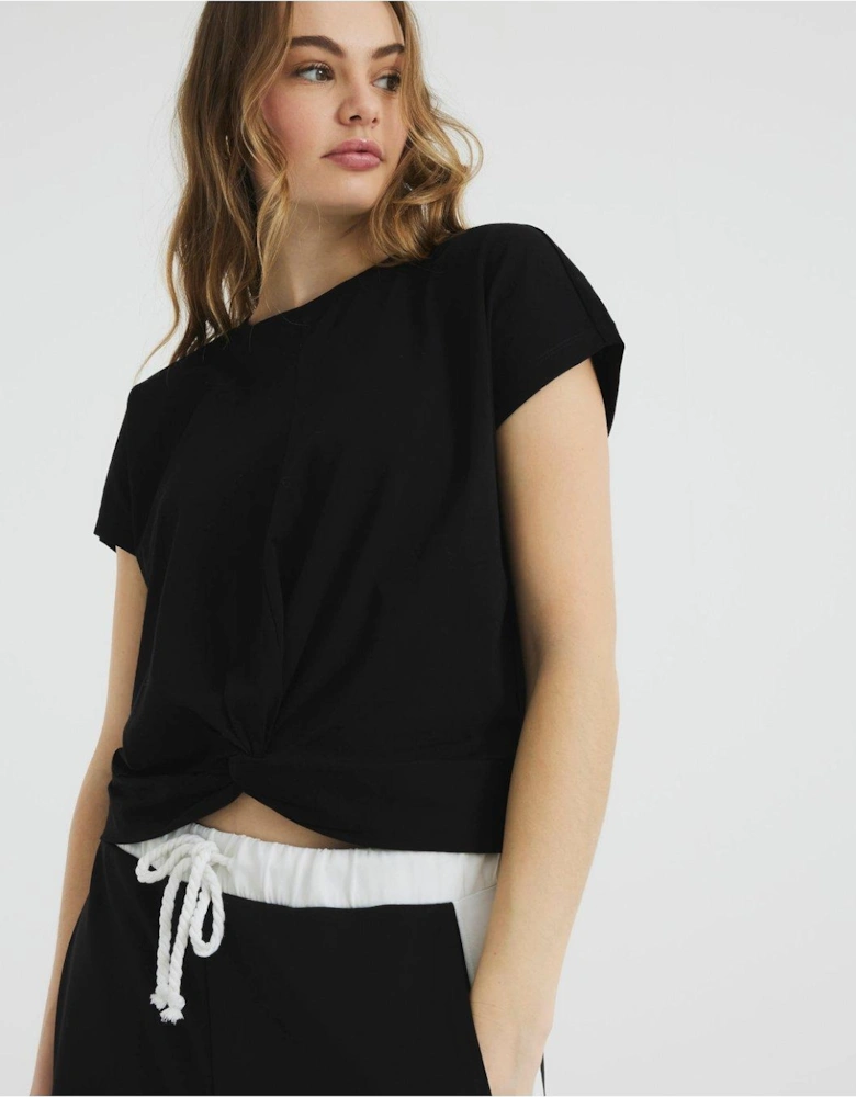 Twist Front Tee - Black