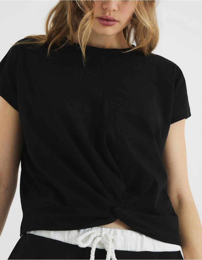 Twist Front Tee - Black
