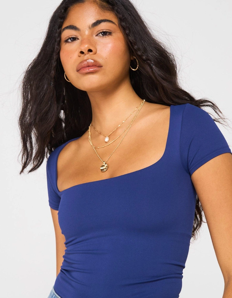 Clean Lines Baby Tee - Blue