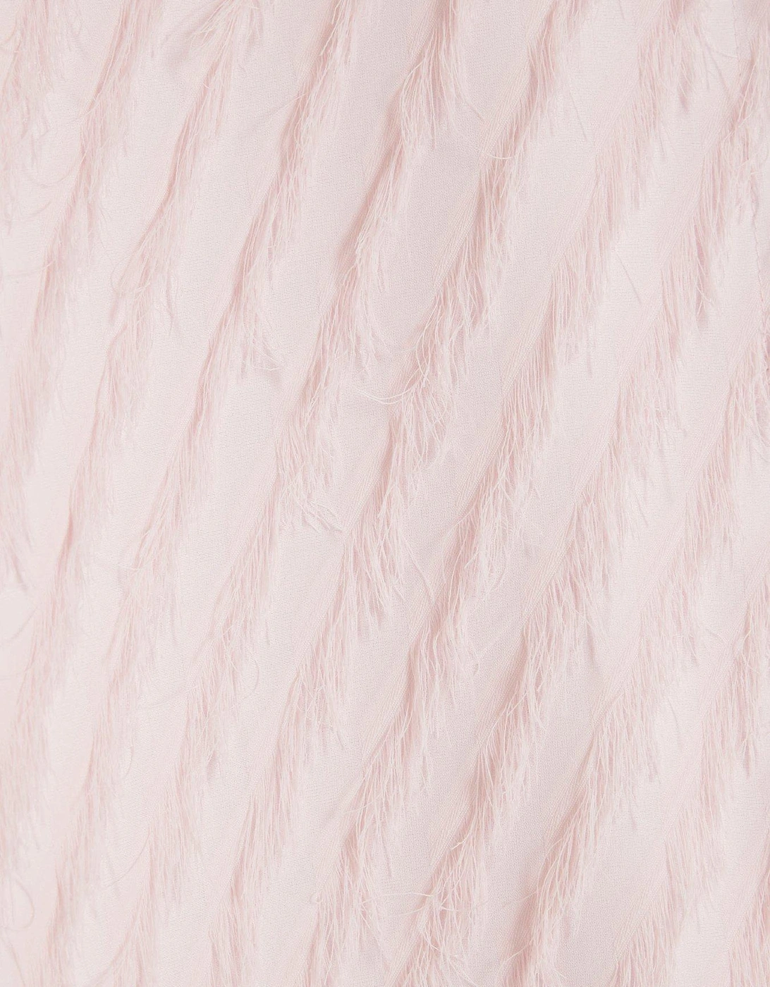 Feather Fringe Midi Coat - Pink