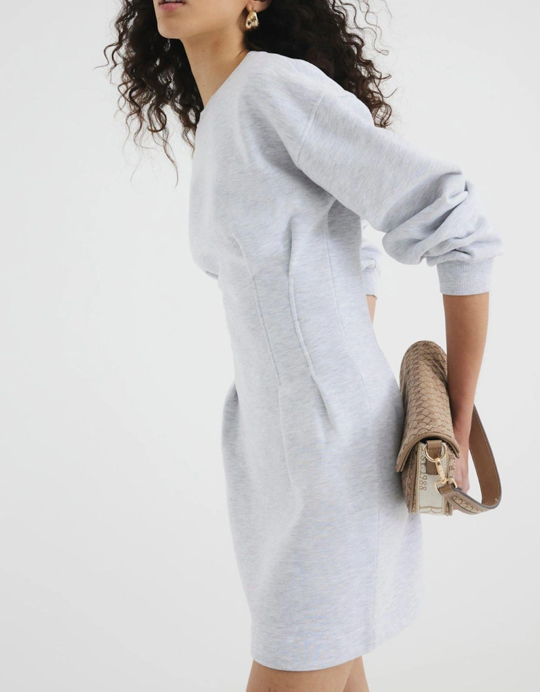 Corset Sweat Dress - Marl Grey