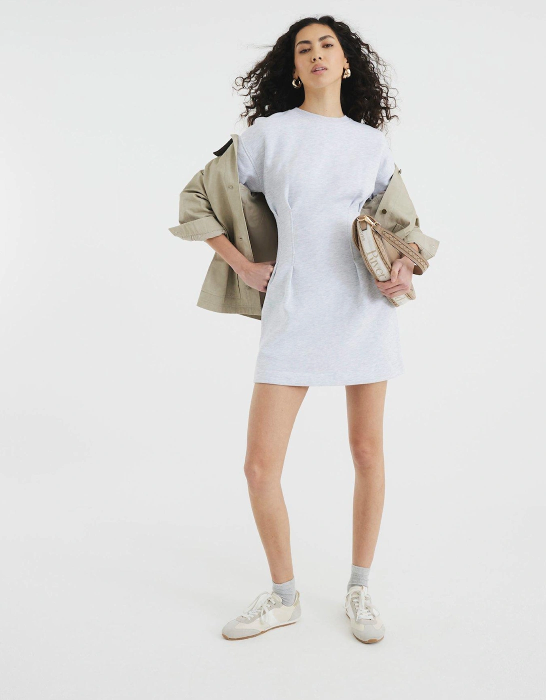 Corset Sweat Dress - Marl Grey