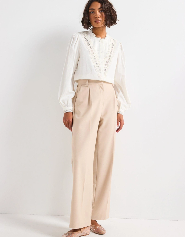 Lace Detail Shirt - White