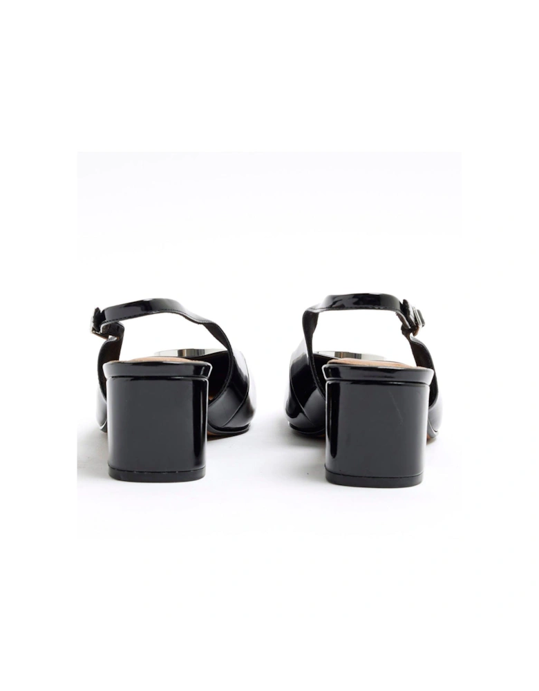 Block Heel Court Shoe - Black