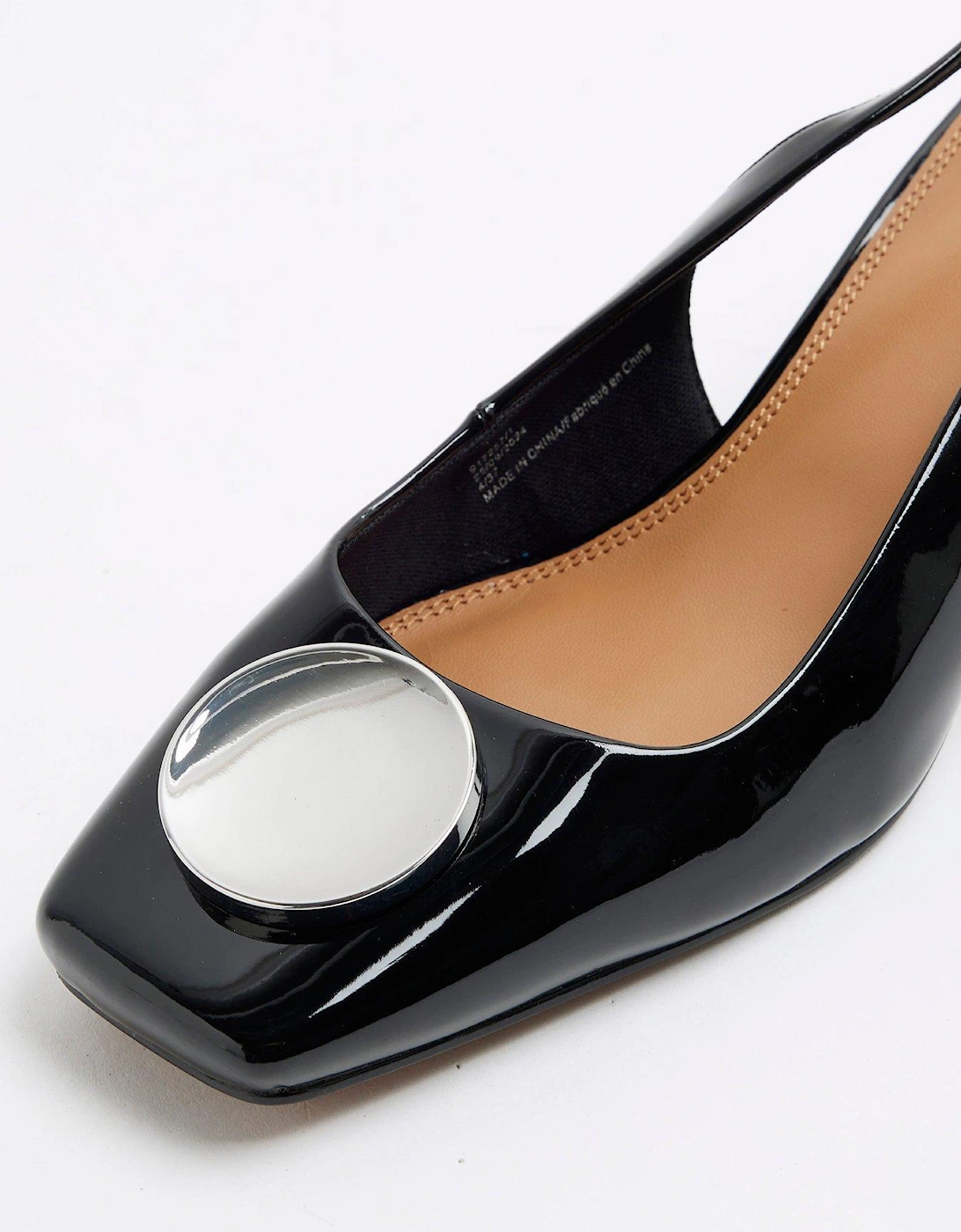 Block Heel Court Shoe - Black