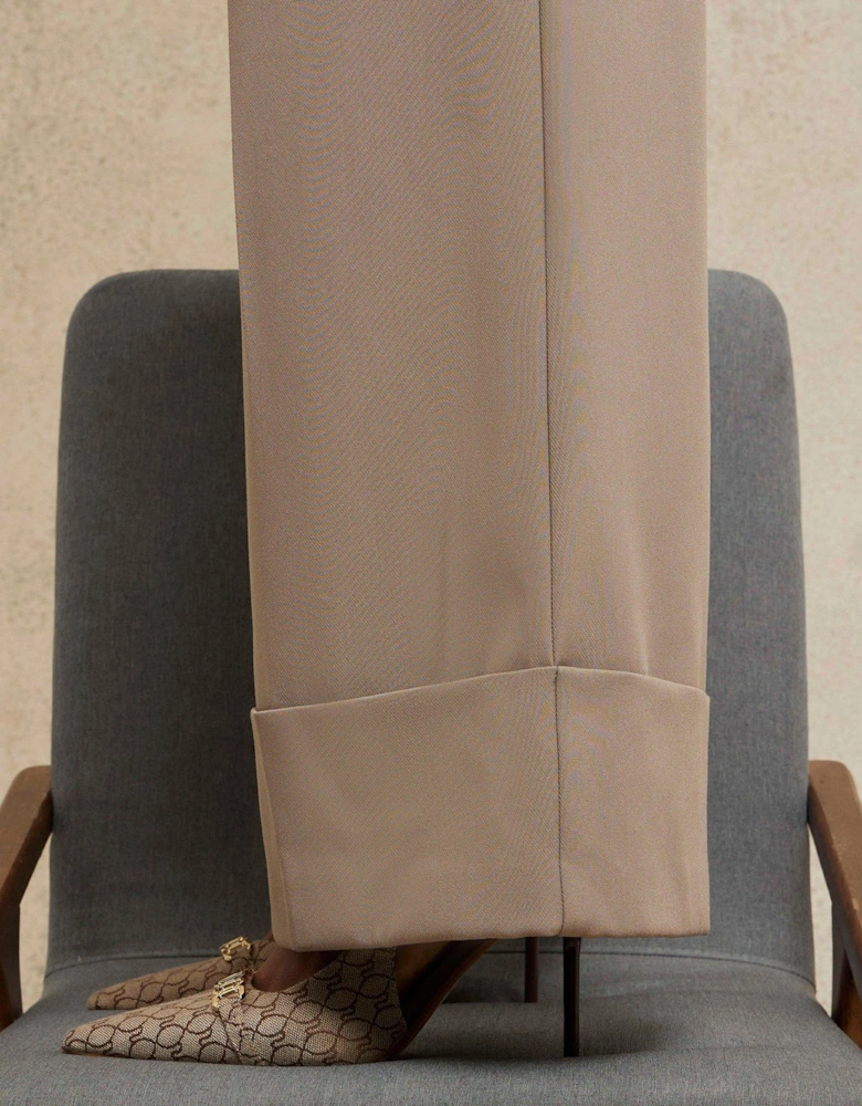 Wide Leg Trouser - Beige