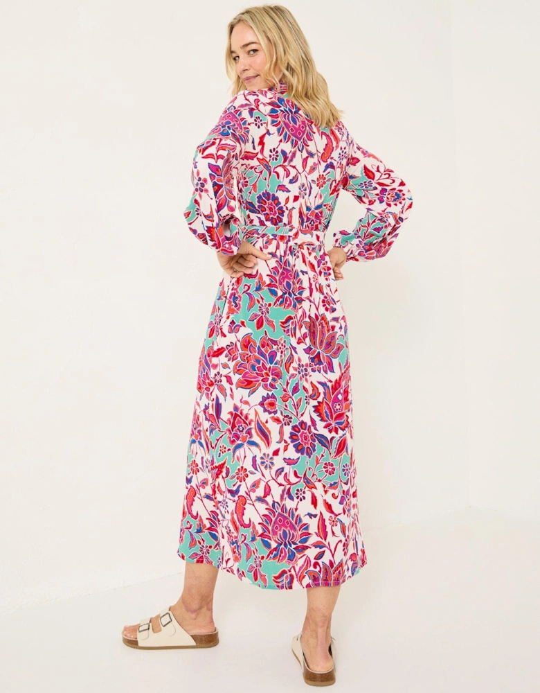 Scheana Floral Midi Dress - White