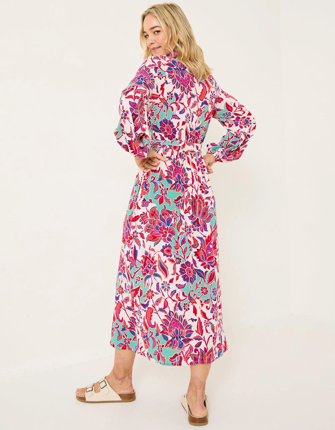 Scheana Floral Midi Dress - White