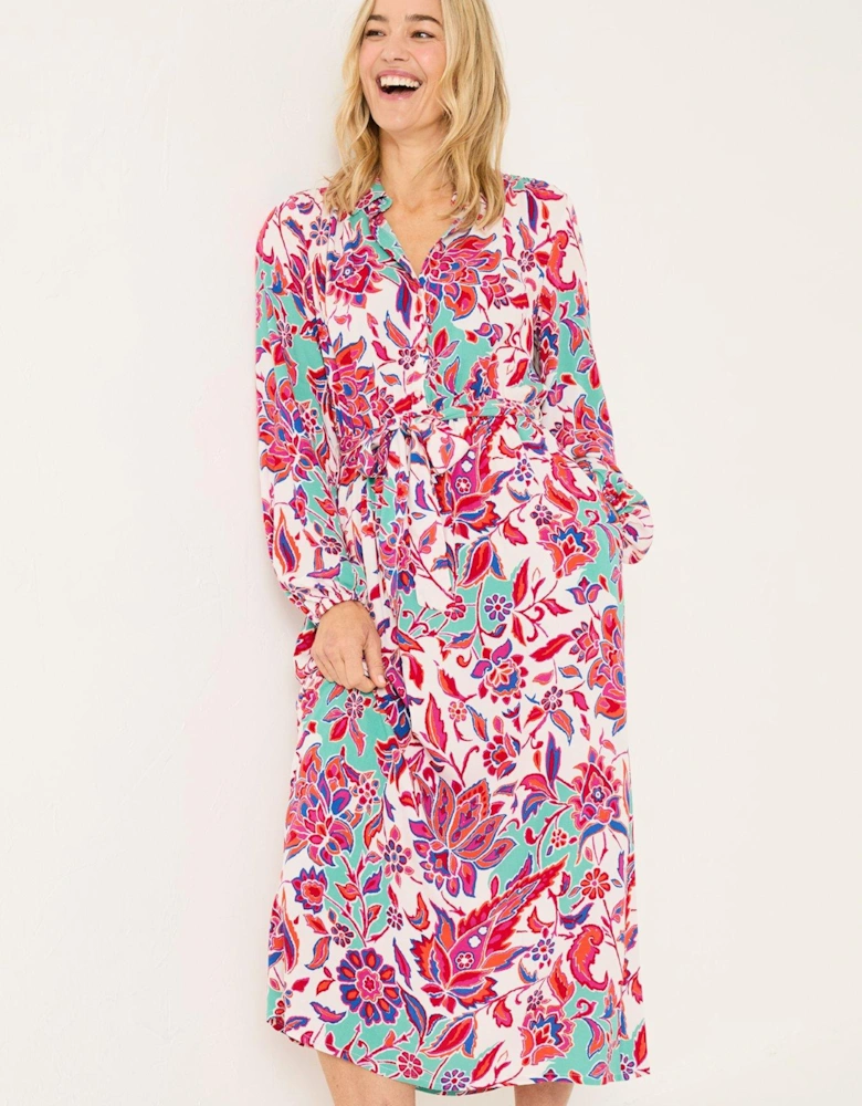 Scheana Floral Midi Dress - White