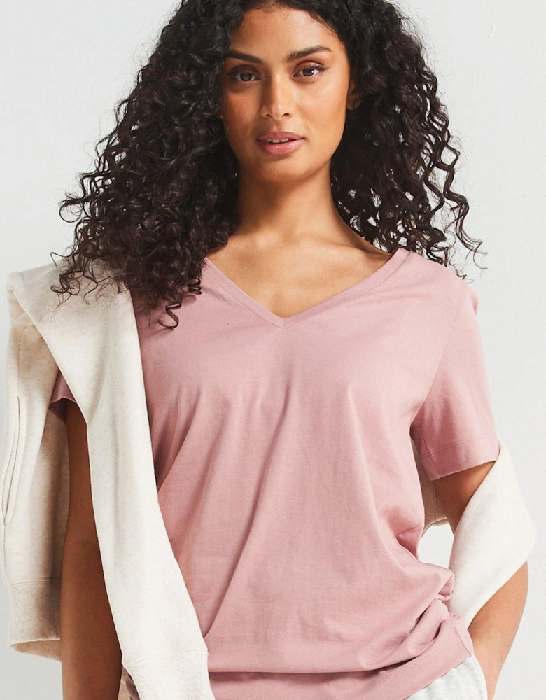 The Essential V Neck T-Shirt - Pink