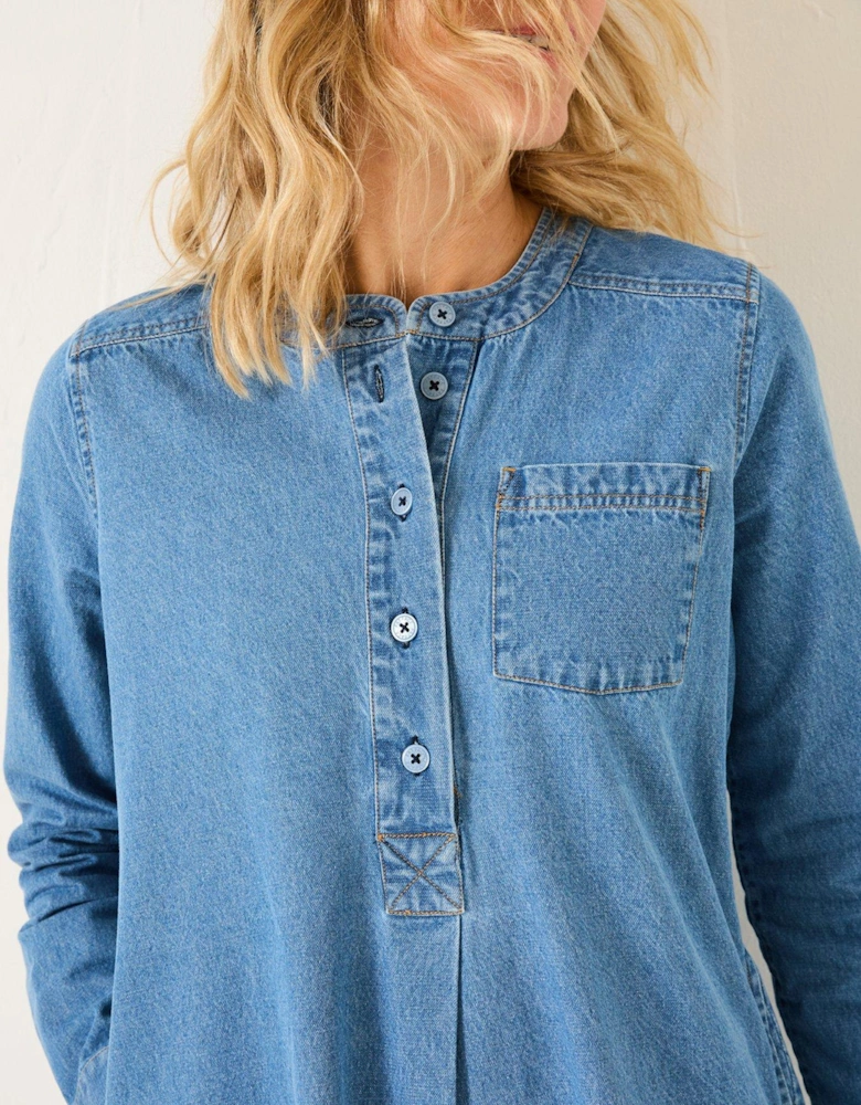 Aida Denim Tunic Dress - Blue
