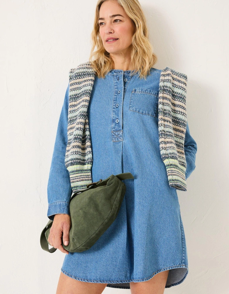Aida Denim Tunic Dress - Blue