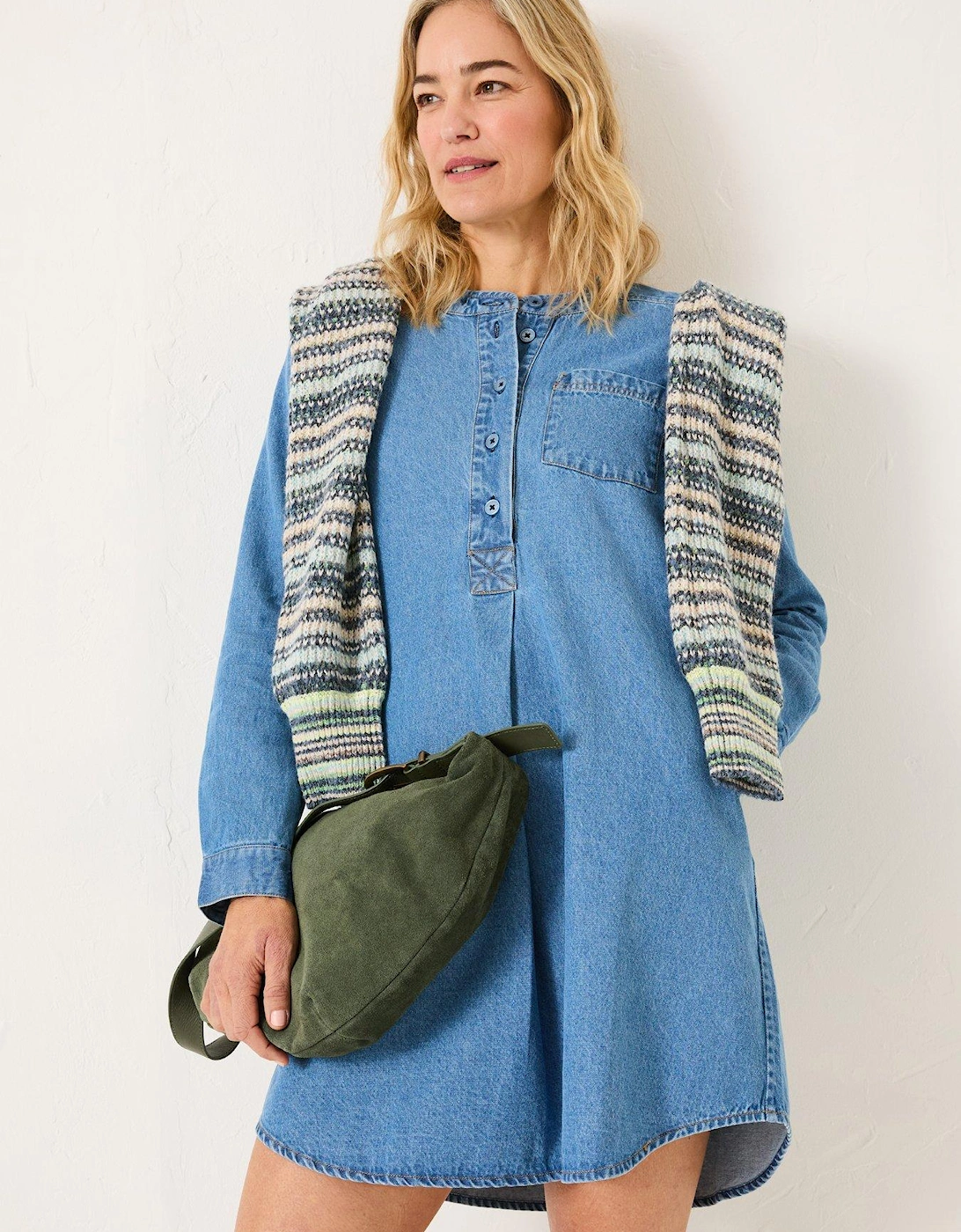 Aida Denim Tunic Dress - Blue