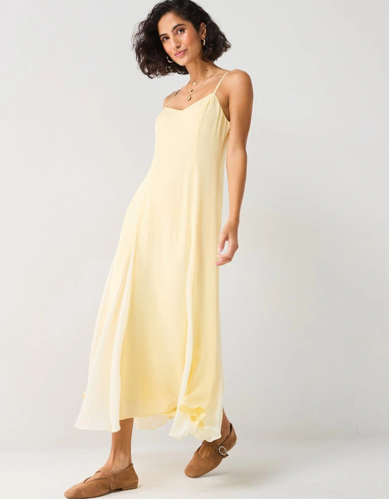 Dahlia Petite Contrast Godet Midaxi Dress - Multi