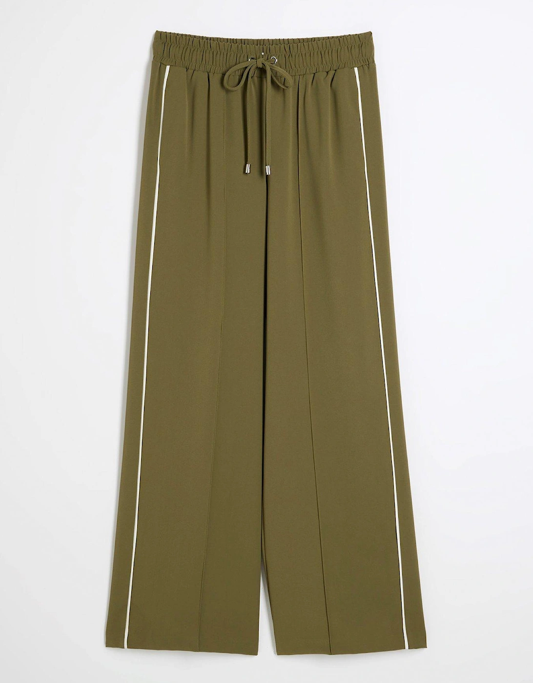 Wide Leg Side Stripe Trouser - Green