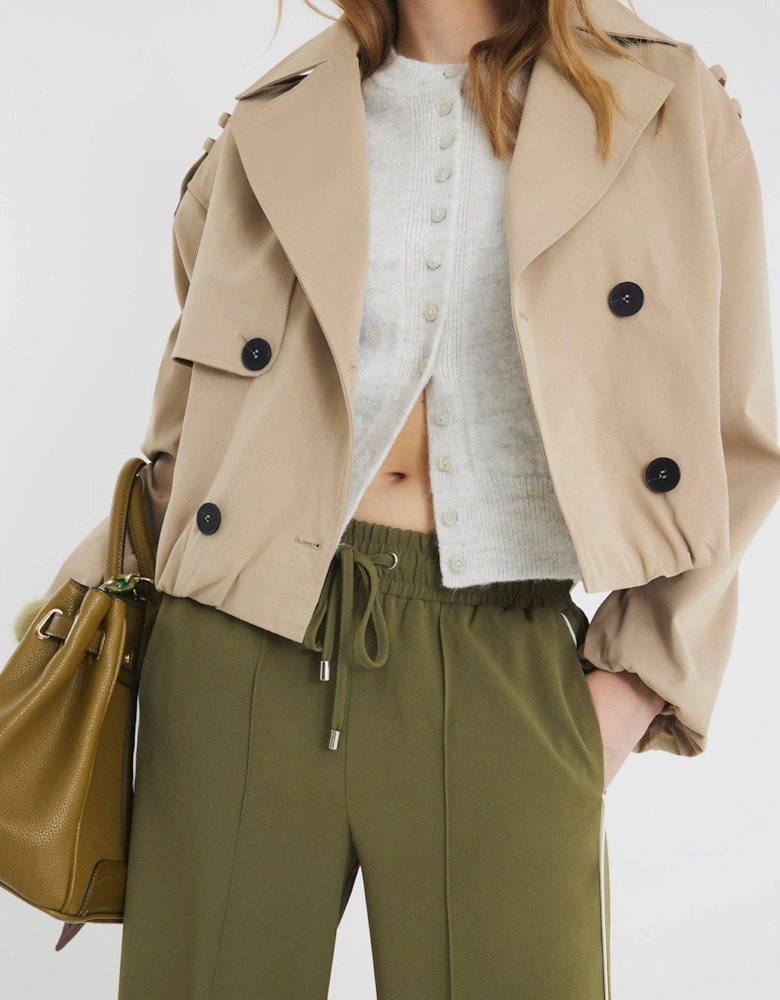Wide Leg Side Stripe Trouser - Green